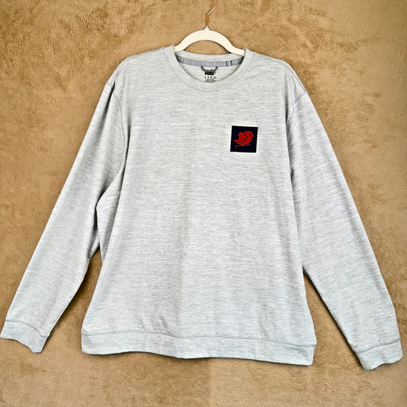 PUMA Cloudspun Sweater Men XL Heather Grey Love Golf Crewneck Stretch Sweatshirt - Picture 5 of 16